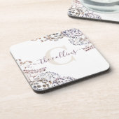 Mit Monogramm getrockneter Untersetzer aus Hartkun (Linke Seite)