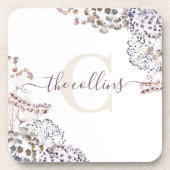 Mit Monogramm getrockneter Untersetzer aus Hartkun (Vorderseite)