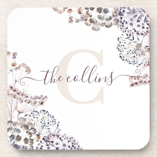 Mit Monogramm getrockneter Untersetzer aus Hartkun (Vorderseite)