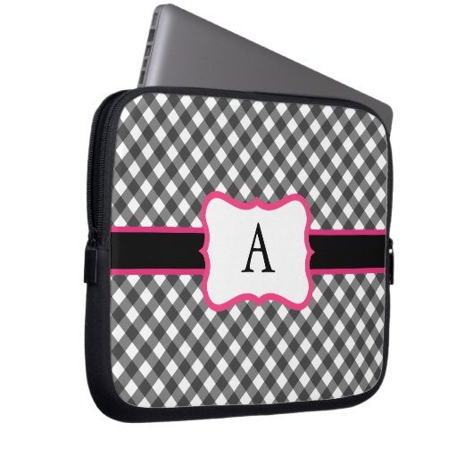 Mit Monogramm Gingham Laptop Case (Vorne Rechts)