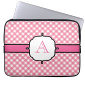 Mit Monogramm Gingham Laptop Case (Vorderseite)