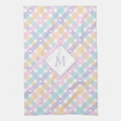 Mit Monogramm Gingham Plaid Hearts Geschirrtuch (Vertikal)