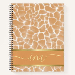 Mit Monogramm Giraffe Skin Vintage Wasserfarbe Notizblock