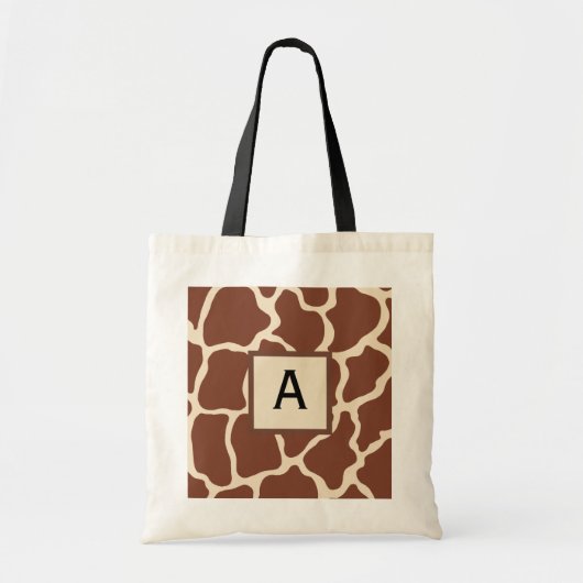 Mit Monogramm Giraffe Tote Bag Tragetasche (Vorne)