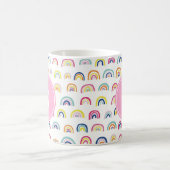 Mit Monogramm Girl-Niedliches Regenbogenmuster Kaffeetasse (Mittel)
