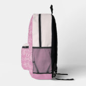 Mit Monogramm Girl Pink Blush Blumenmuster Bedruckter Rucksack (Rechts)