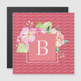 Mit Monogramm Girl Pink Watercolor Magnet