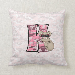 Mit Monogramm Girls Pink Camouflage Koala Letter K Kissen