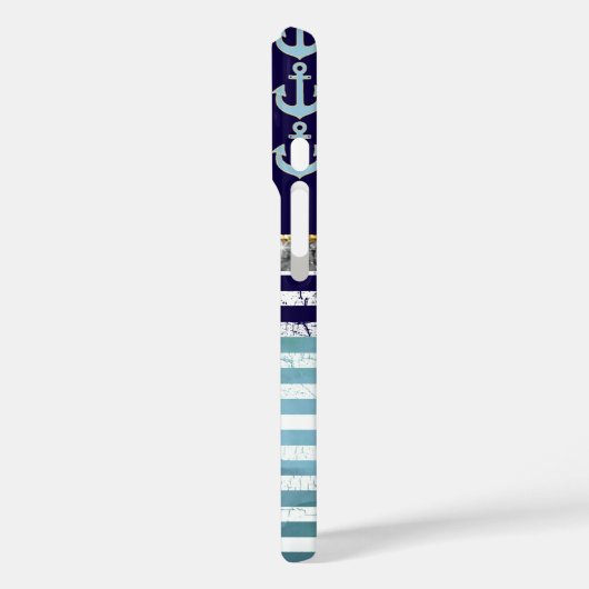 Mit Monogramm Girlstreifen Case-Mate iPhone Hülle (Rückseite / Links)