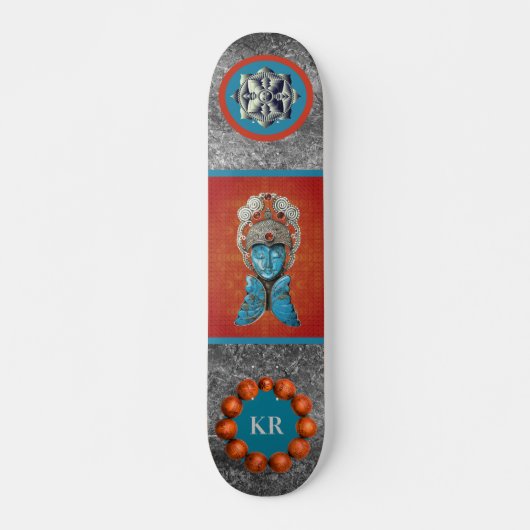 Mit Monogramm Girly-japanische Goddess-Skateboard Skateboard (Vorne)