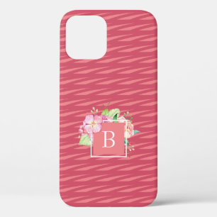 Mit Monogramm Girly Pink & Pink Coral Floral Case-Mate iPhone Hülle