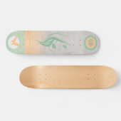 Mit Monogramm Girly Skateboard mit Schmetterling (Horizontal)