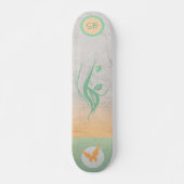 Mit Monogramm Girly Skateboard mit Schmetterling (Vorne)