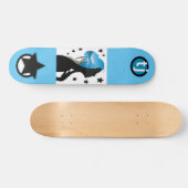 Mit Monogramm Girly Skateboard mit Sternen (Horizontal)