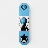 Mit Monogramm Girly Skateboard mit Sternen (Vorne)
