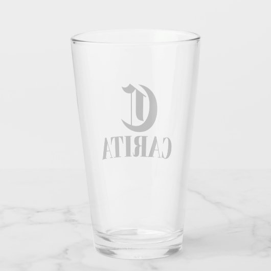 Mit Monogramm Glass-Cup Glas (Rückseite)