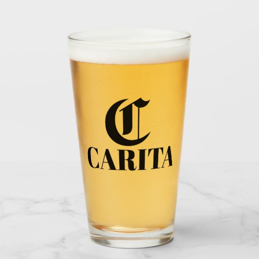 Mit Monogramm Glass-Cup Glas (Vorne (Gefüllt))