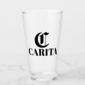Mit Monogramm Glass-Cup Glas (Vorderseite)