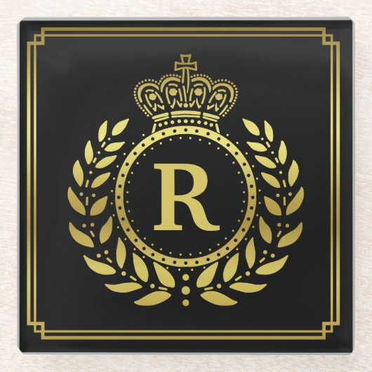 Mit Monogramm Glasuntersetzer (Vorderseite)