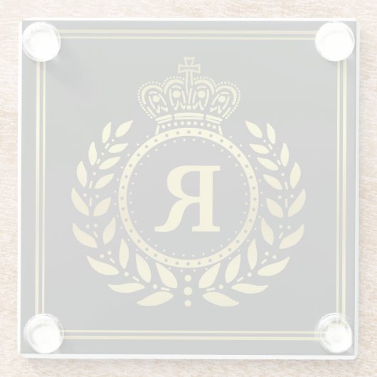 Mit Monogramm Glasuntersetzer (Rückseite)