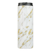 Mit Monogramm Glitzer aus weißem Marmor Thermosbecher (Rückseite)