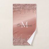Mit Monogramm Glitzer für die Rose Gold Badhandtuch Set (Handtuch)