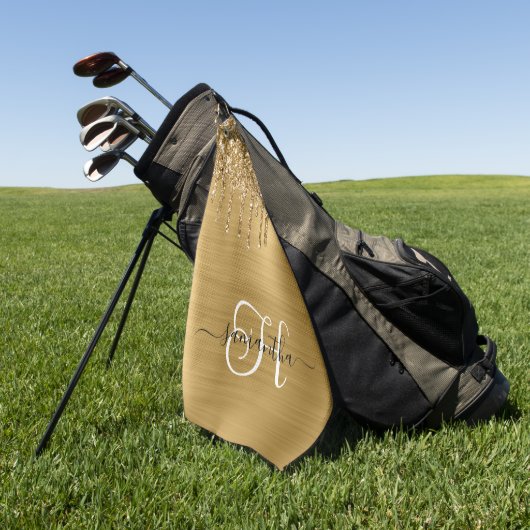 Mit Monogramm Glitzer Golfhandtuch (Gras)