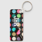 Mit Monogramm Glitzer Makeup Schlüsselanhänger (Rückseite)