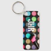Mit Monogramm Glitzer Makeup Schlüsselanhänger (Vorderseite)