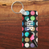 Mit Monogramm Glitzer Makeup Schlüsselanhänger (Vorderseite)