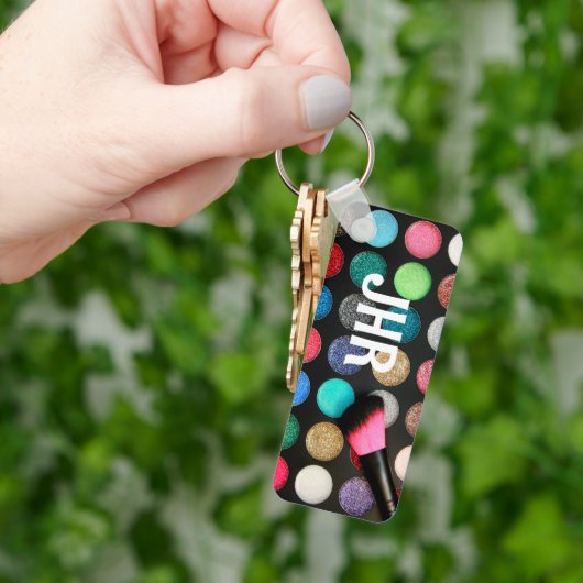 Mit Monogramm Glitzer Makeup Schlüsselanhänger (Hand)