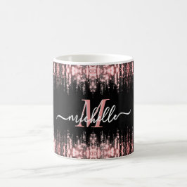 Mit Monogramm Glitzer Sparkle Rose Kaffeetasse