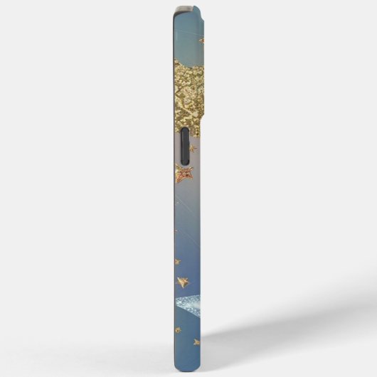 Mit Monogramm Glitzer Stars Case-Mate iPhone Hülle (Rückseite / Rechts)