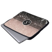 Mit Monogramm Glitzer und Marmor Laptopschutzhülle (Vorne Knopf)