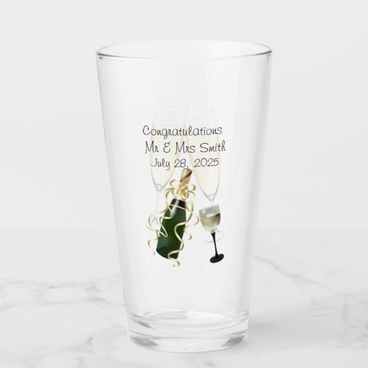 Mit Monogramm Glückwunsch Glass Cup Glas (Vorderseite)