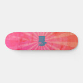 Mit Monogramm glühende Sonnenuntergänge Skateboard (Horizontal)