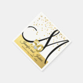 Mit Monogramm Gold 50. Hochzeitstag Serviette (Ecke)
