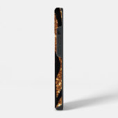 Mit Monogramm Gold Agate Tiger Leopard Glitzer iPhone Hülle (Linke Seite)
