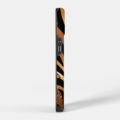 Mit Monogramm Gold Agate Tiger Leopard Glitzer iPhone Hülle (Rechte Seite)