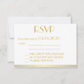 Mit Monogramm Gold Black Great Gatsby Wedding RSVP (Vorderseite)