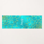 Mit Monogramm Gold & Blue Mandala Muster Yoga Mat Yogamatte (Vorderseite (Horizontal))
