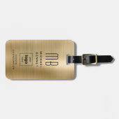 Mit Monogramm Gold-Brushmetall Gepäckanhänger (Vorderseite horizontal)