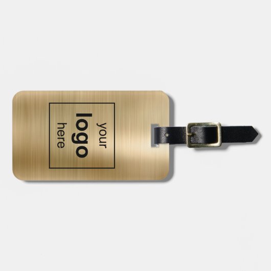 Mit Monogramm Gold-Brushmetall Gepäckanhänger (Vorderseite horizontal)