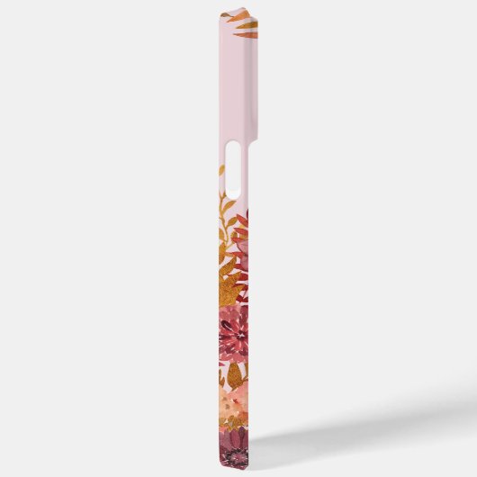 Mit Monogramm Gold Burgund Fall Floral Case-Mate iPhone Hülle (Rückseite / Rechts)