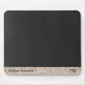 Mit Monogramm Gold Cowhide Leather Initialen Mousepad (Vorne)