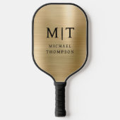 Mit Monogramm Gold gegossen Metallic Elegant Moder Pickleball Schläger (Vorderseite)