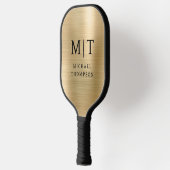 Mit Monogramm Gold gegossen Metallic Elegant Moder Pickleball Schläger (Links)