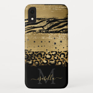 Mit Monogramm Gold-Glitzer-Script Case-Mate iPhone Hülle