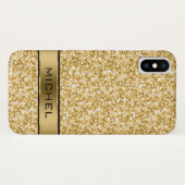 Mit Monogramm Gold Glitzer Weißer Spargel Case-Mate iPhone Hülle (Rückseite (Horizontal))