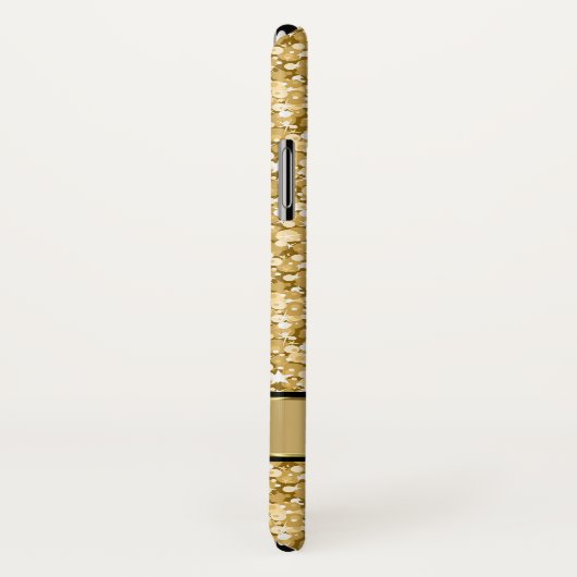 Mit Monogramm Gold Glitzer Weißer Spargel Case-Mate iPhone Hülle (Hinten/Rechts)